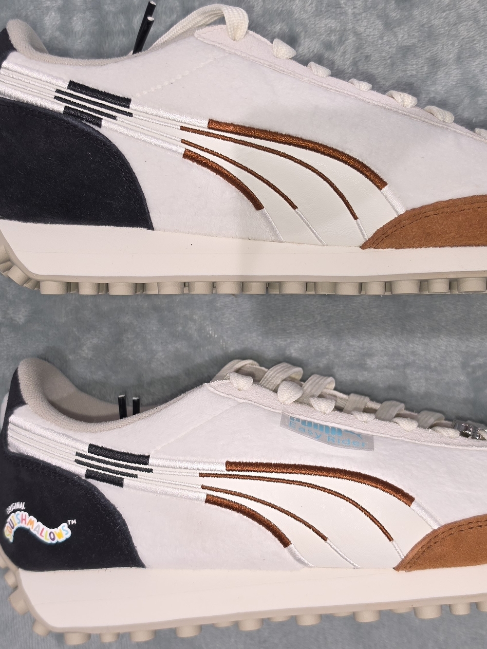 Puma Kids Easy Rider Suede Sneakers - White with Pink Accent - Picture 6 of 9